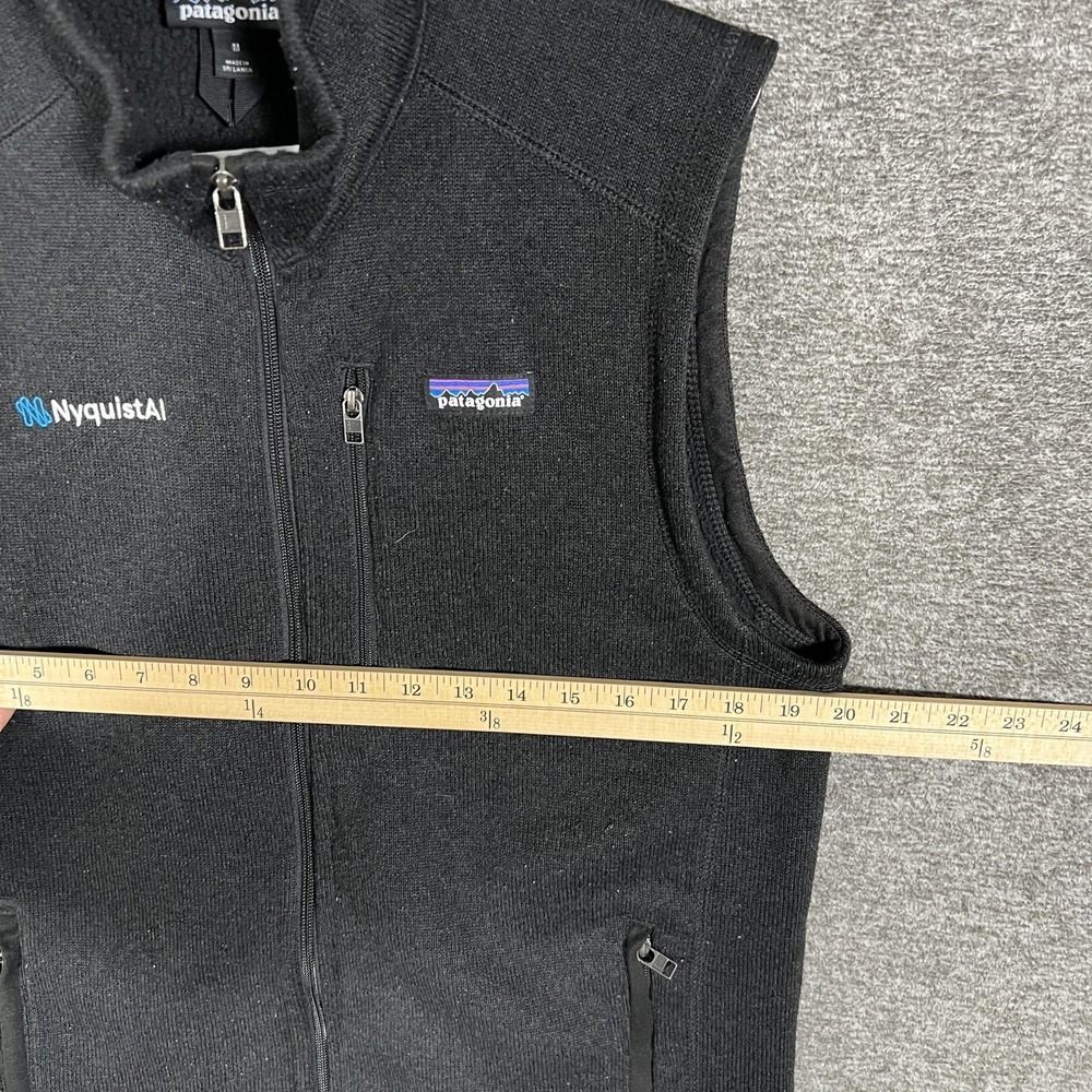 Patagonia Vest Mens Medium Black Better Sweater Fleece Full Zip NyquistAI Logo - Picture 5 of 9